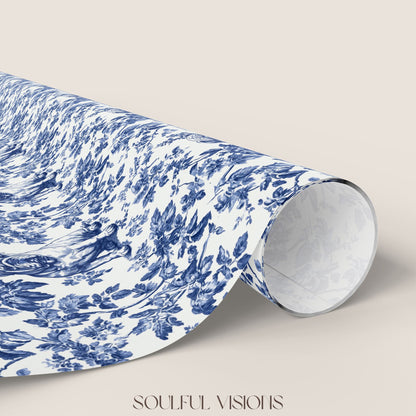 English Bulldog French Toile De Jouy Wrapping Paper
