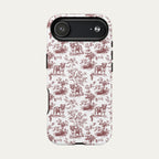 English Bulldog Burgundy Toile phone Case