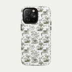 Corgi Sage Green Toile phone Case