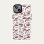 Cavalier Spaniel Burgundy Toile phone Case