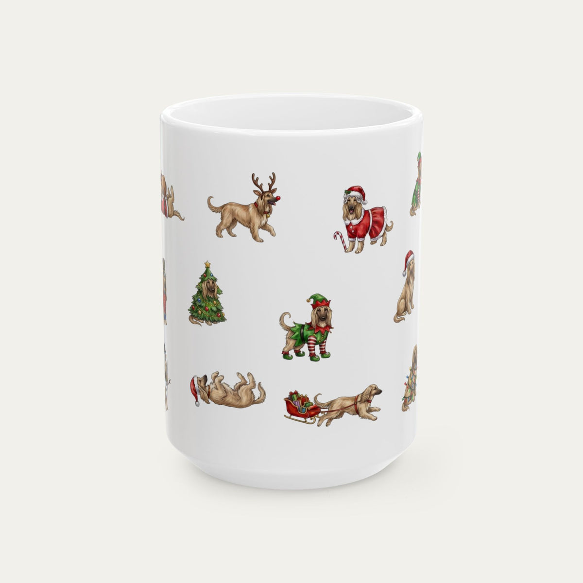 Afghan Hound Christmas Mug