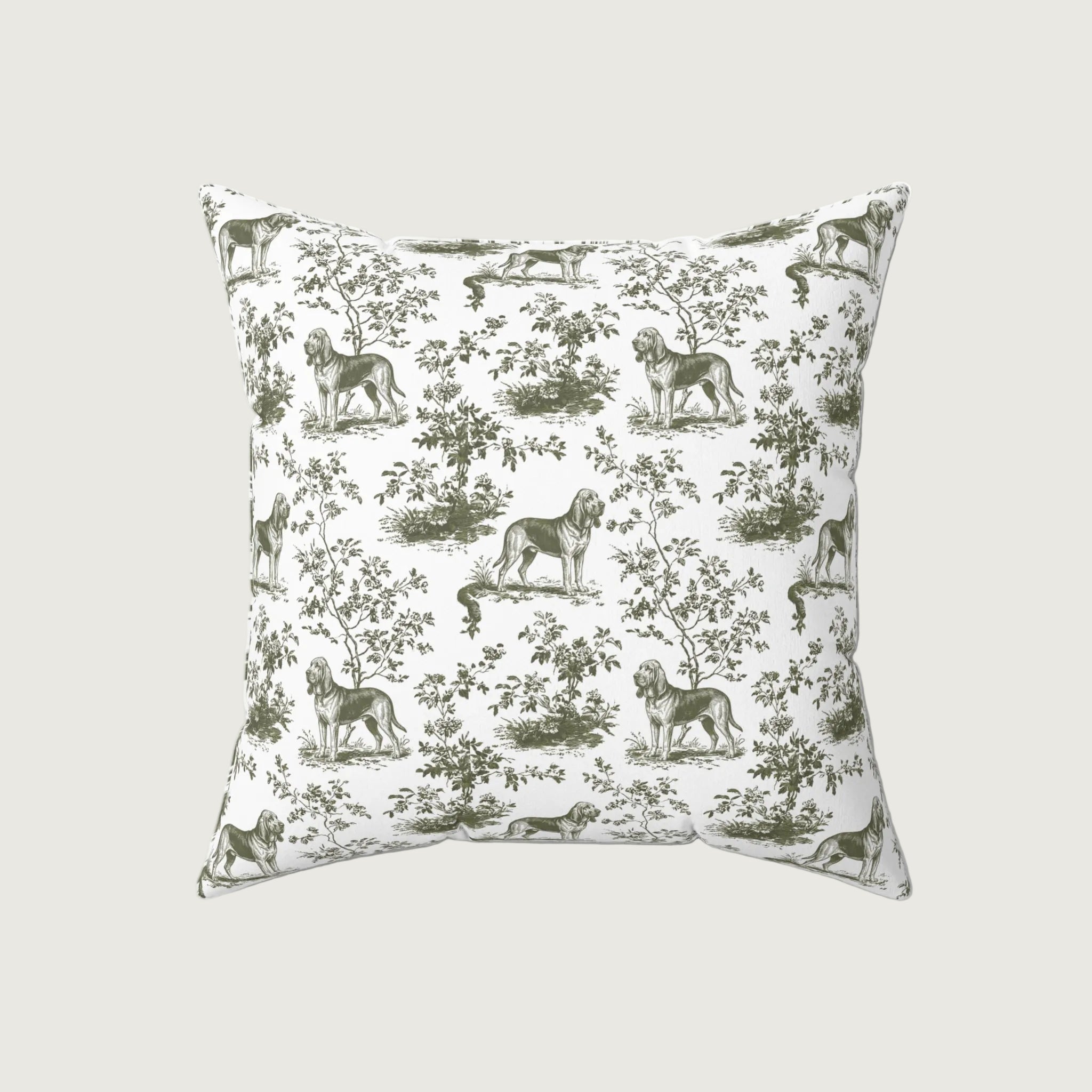 Dog Sage Green French Toile Pillow