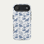 Dachshund Longhaired Blue Toile Phone case