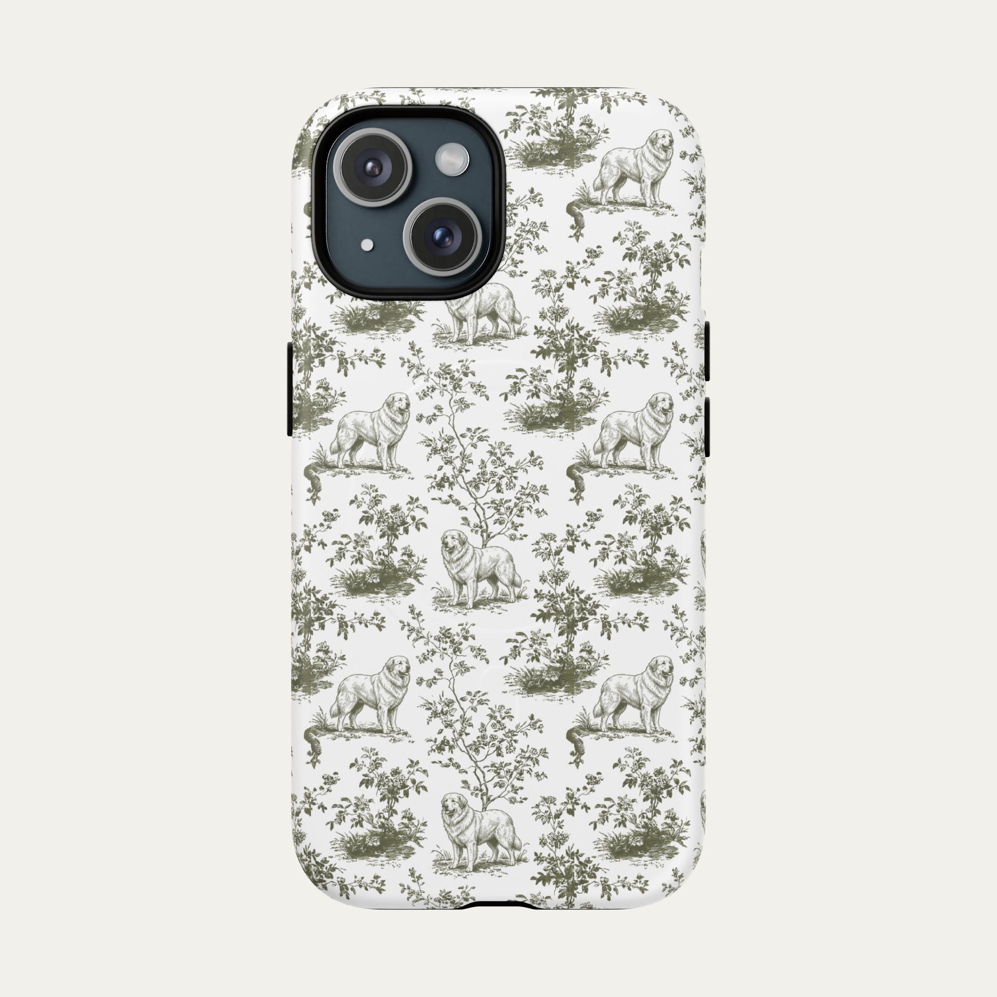Great pyrenees Sage Green Toile phone Case