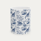 Tabby Cat Blue Toile Mug