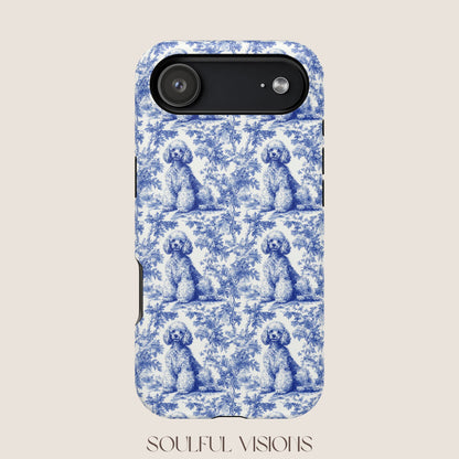 Poodle Toile De Jouy Magnetic Phone Case