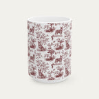 Australian Cattle Dog Burgundy Toile Mug
