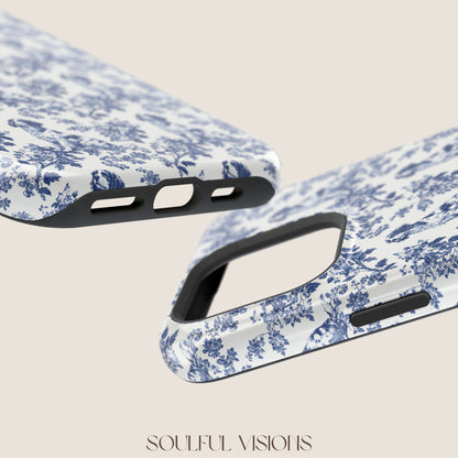 Brittany Spaniel Toile De Jouy Magnetic Phone Case