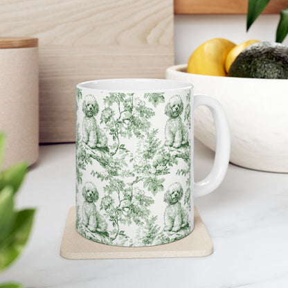 Mini Poodle French Pastel Toile De Jouy Mug