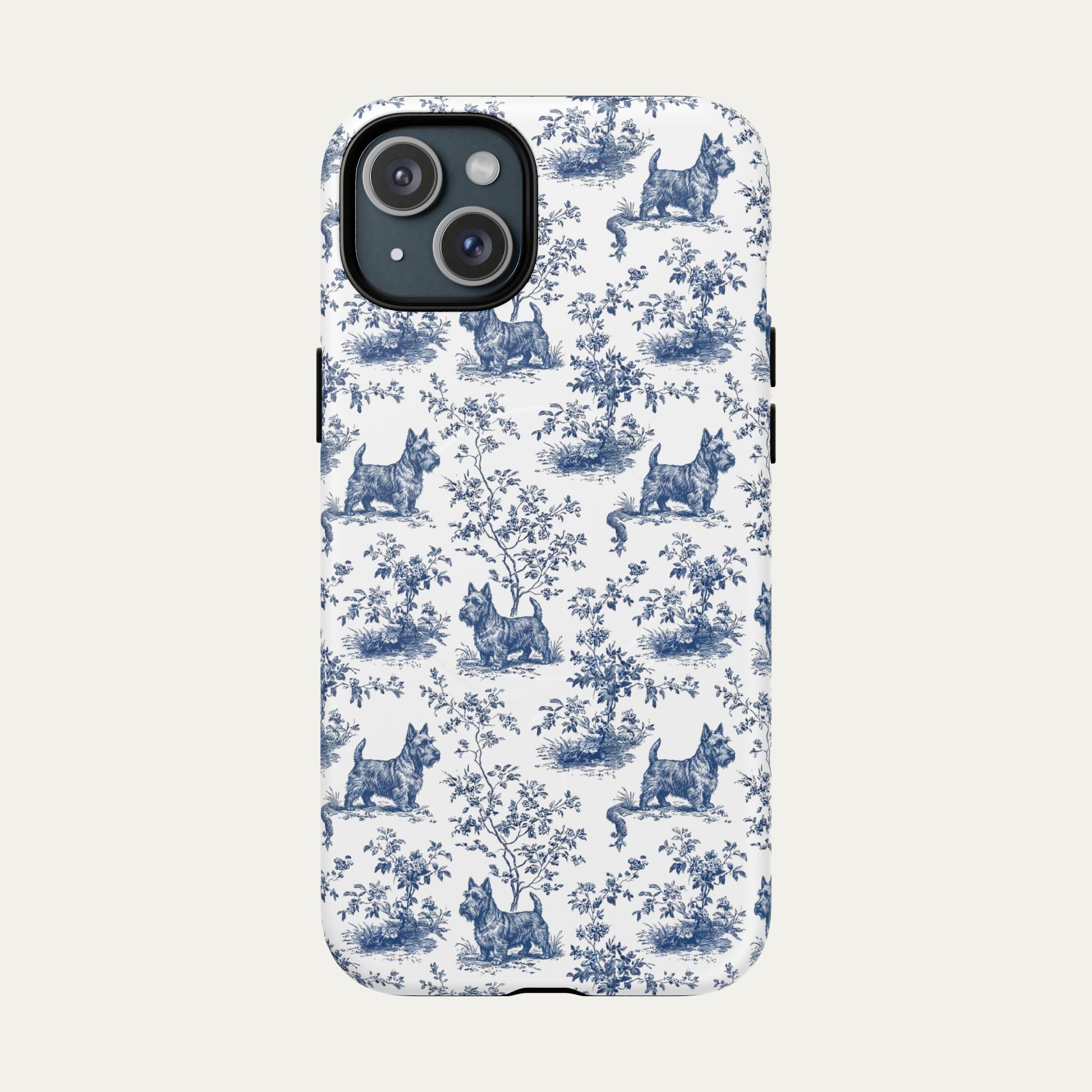 Scottish Terrier Blue Toile Phone case
