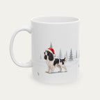 Custom English Springer Spaniel Black and White Christmas Santa Hat Mug