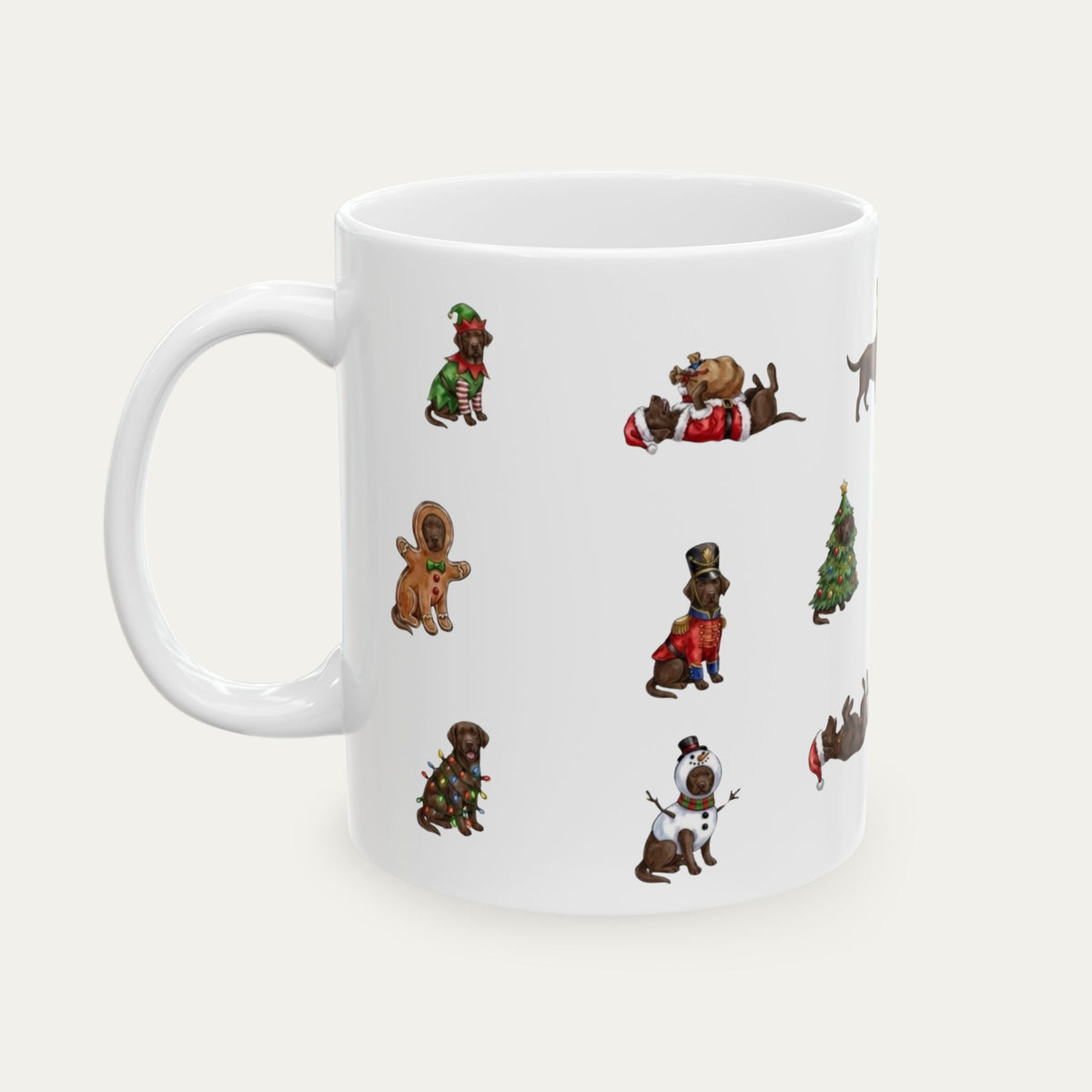 Labrador Chocolate Christmas Mug