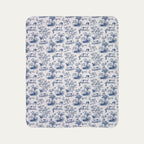 Pug Toile De Jouy Fleece Blanket