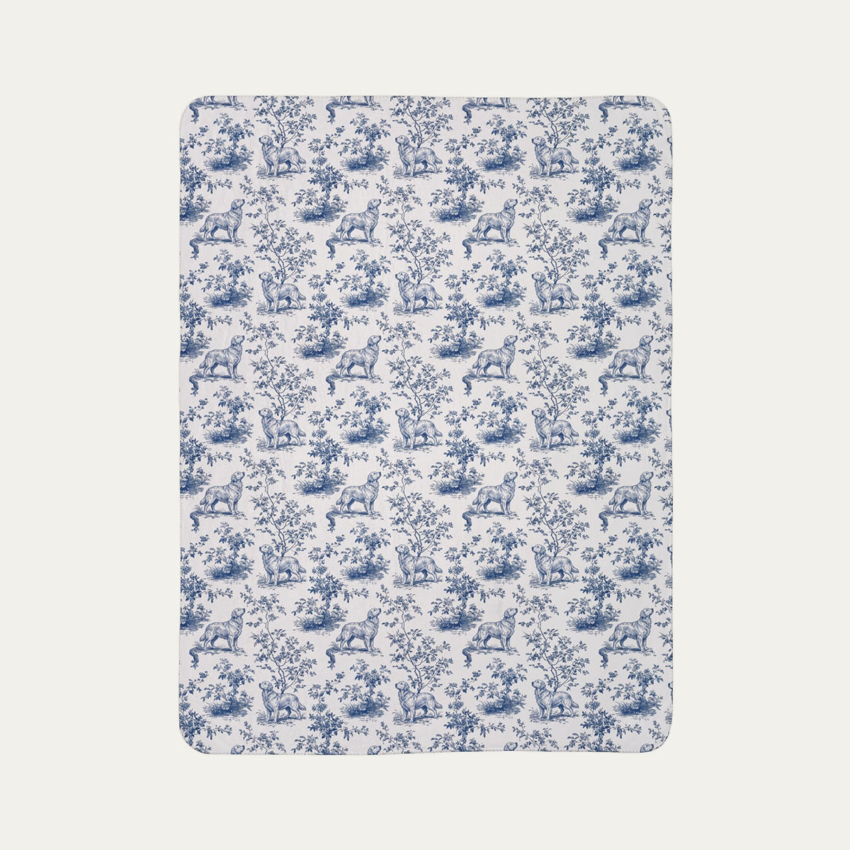 Golden Retriever Toile De Jouy Fleece Blanket