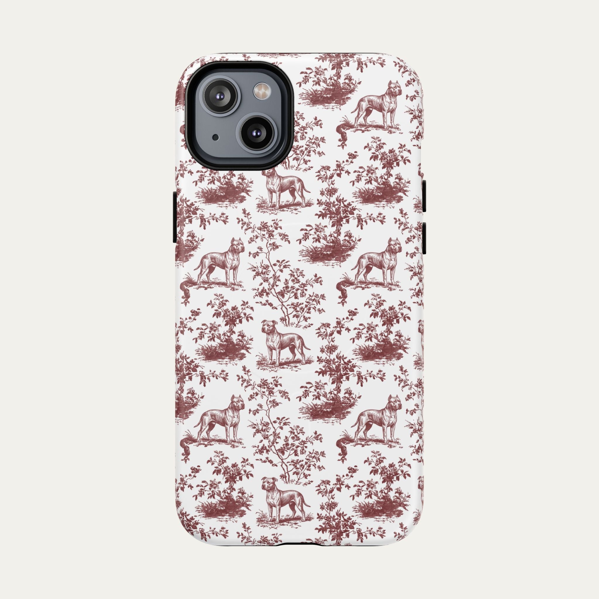 Pitbull Burgundy Toile phone Case