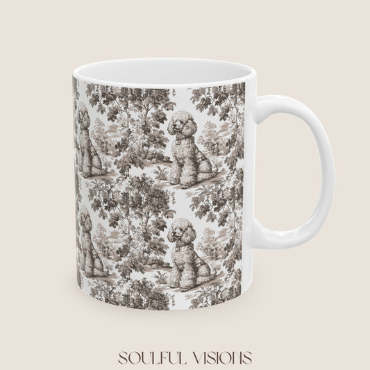 Poodle Toile De Jouy Mug