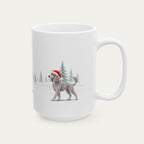 Custom Poodle Silver  Black Christmas Santa Hat Mug