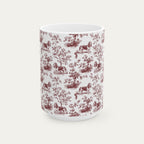 Basset Hound Burgundy Toile Mug
