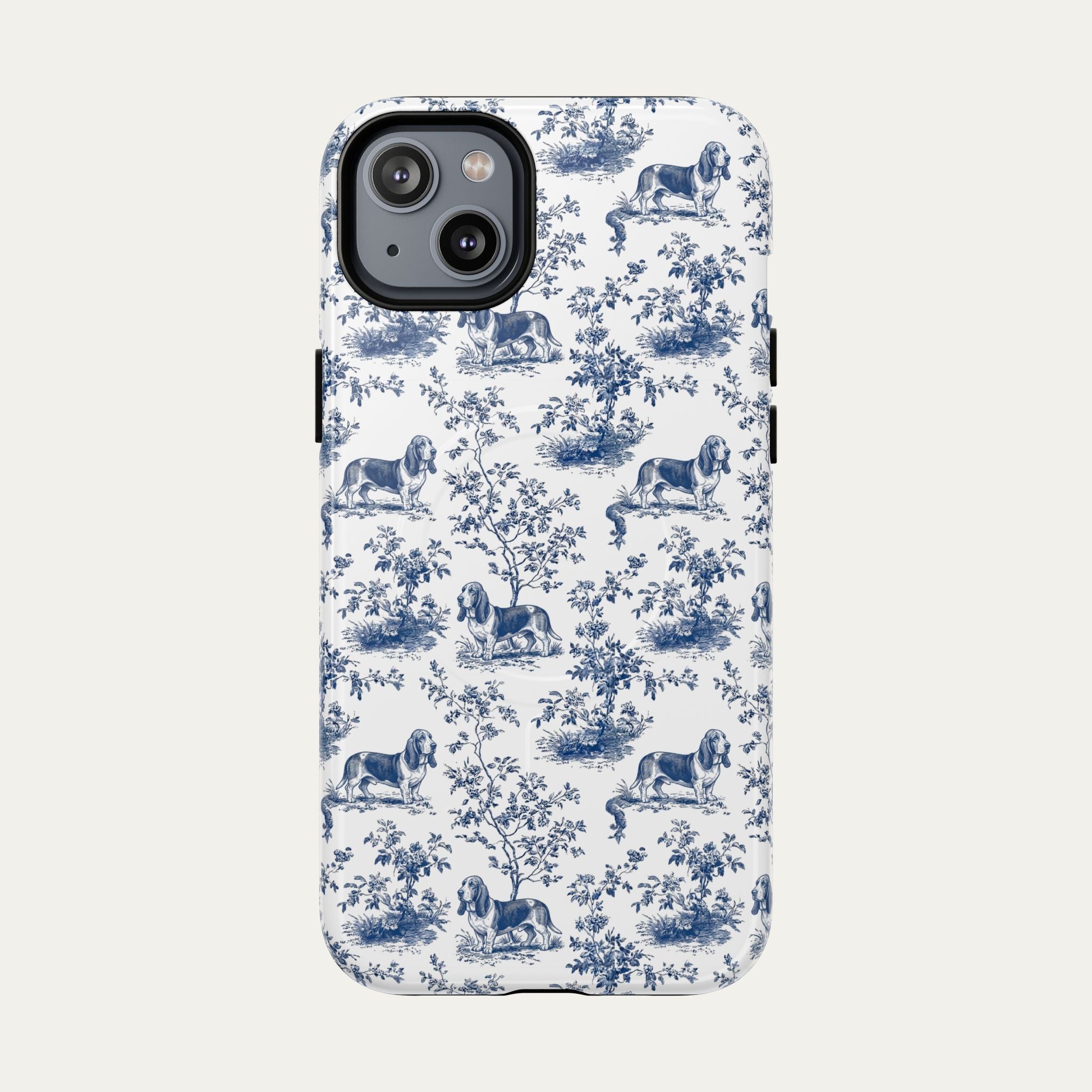 Basset Hound Blue Toile Phone case