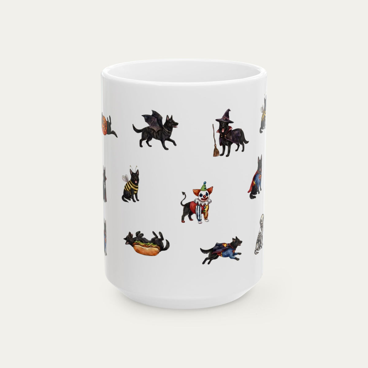 German Shepherd black Halloween mug
