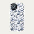 Westie Blue Toile Phone case