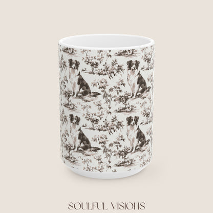 Border Collie Toile de Jouy Mug