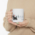 Custom Scottish Terrier Black Christmas Santa Hat Mug