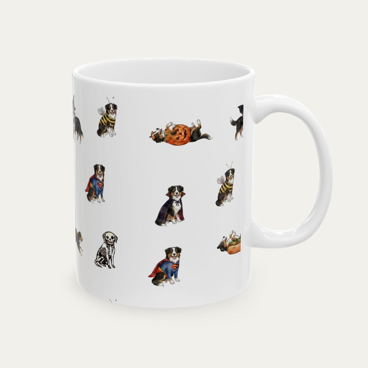 Australian Sheperd Black Tri Halloween mug
