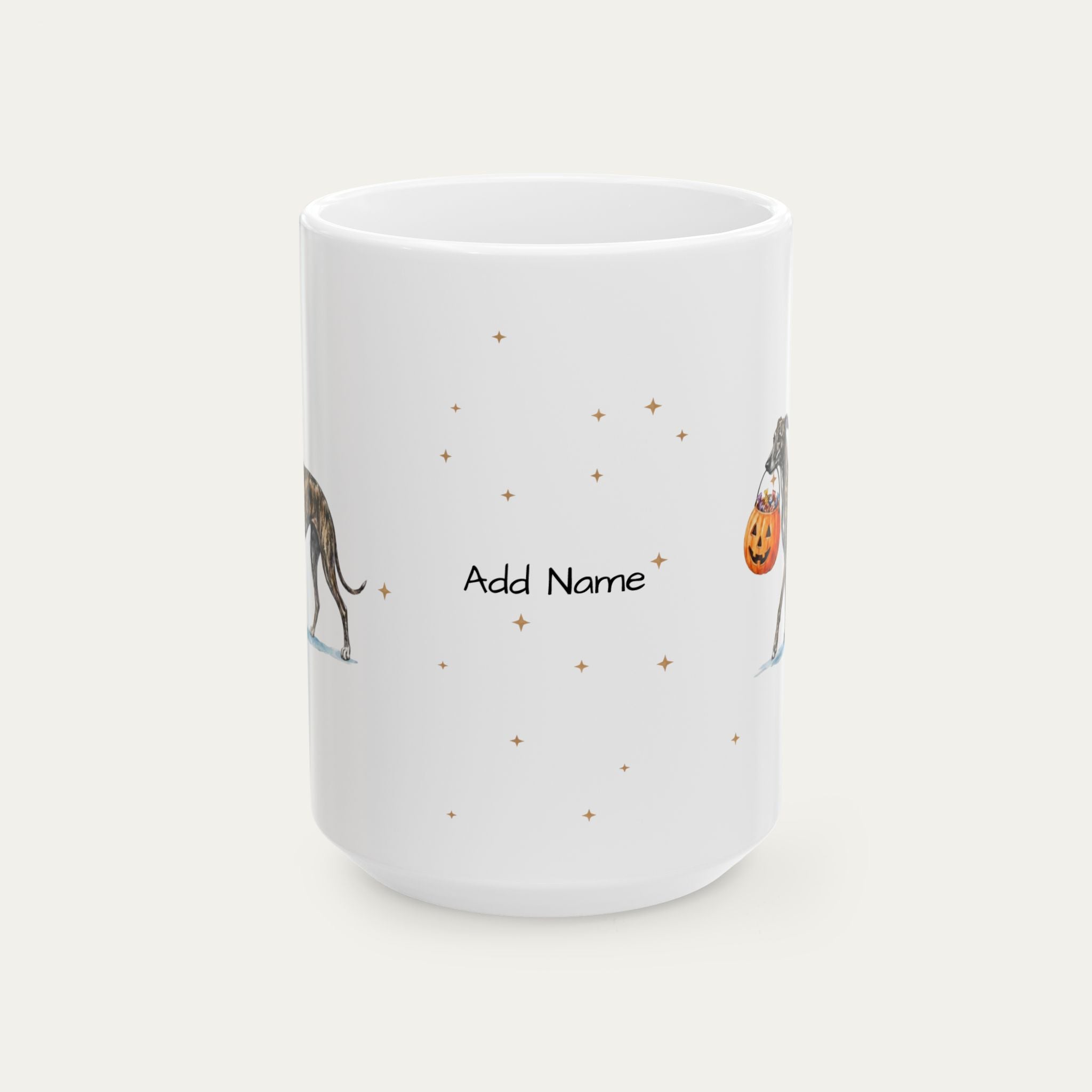 Custom Greyhound Brindle Halloween mug