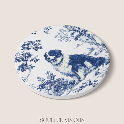 Bernese Mountain Ceramic Coaster French Toile