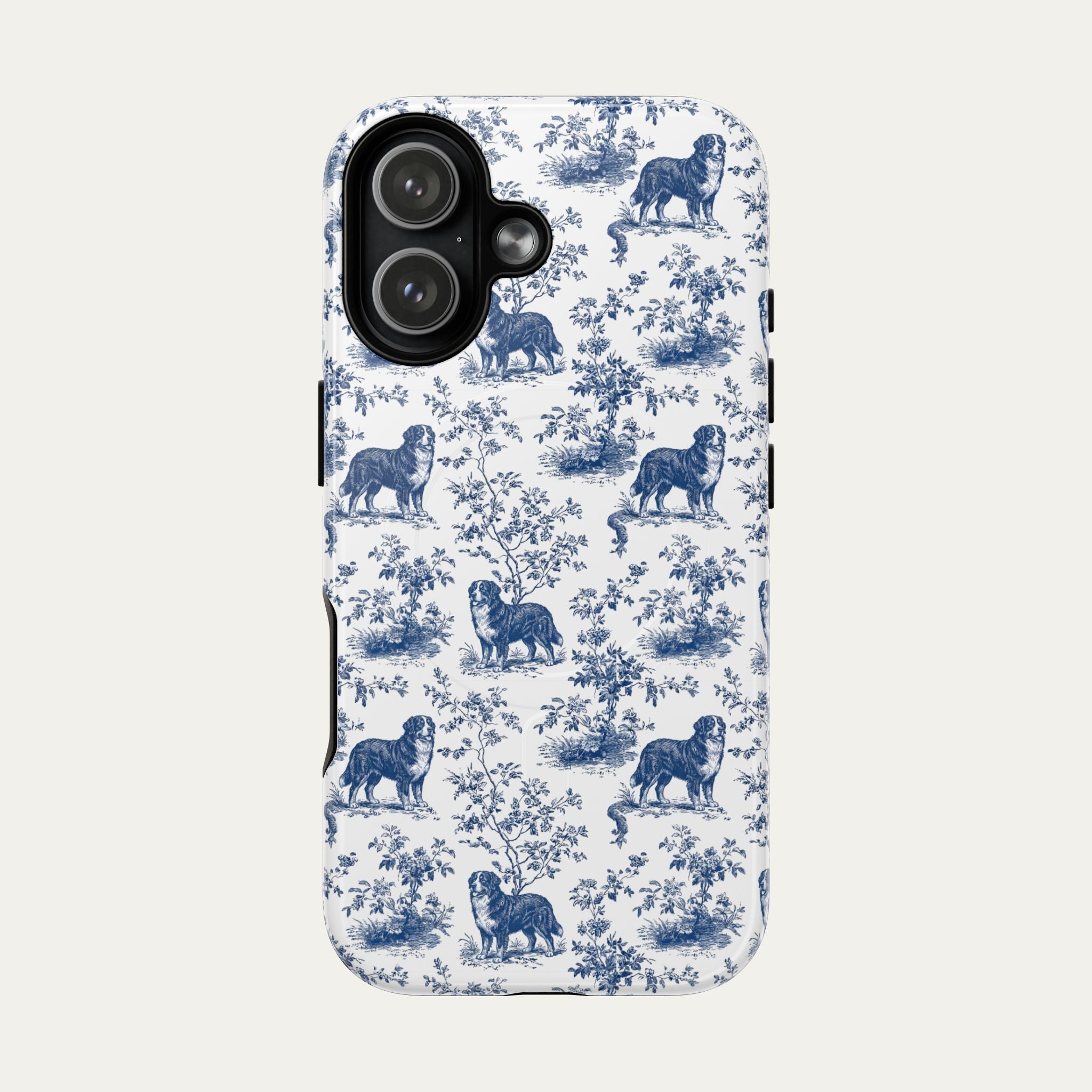 Bernese Mountain Blue Toile Phone case