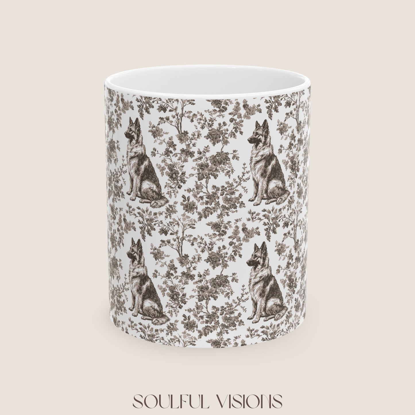 German Shepherd Toile De Jouy Mug