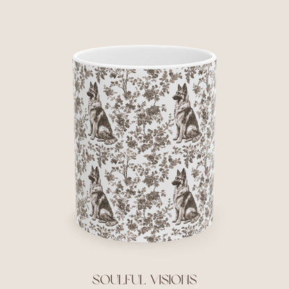 German Shepherd Toile De Jouy Mug