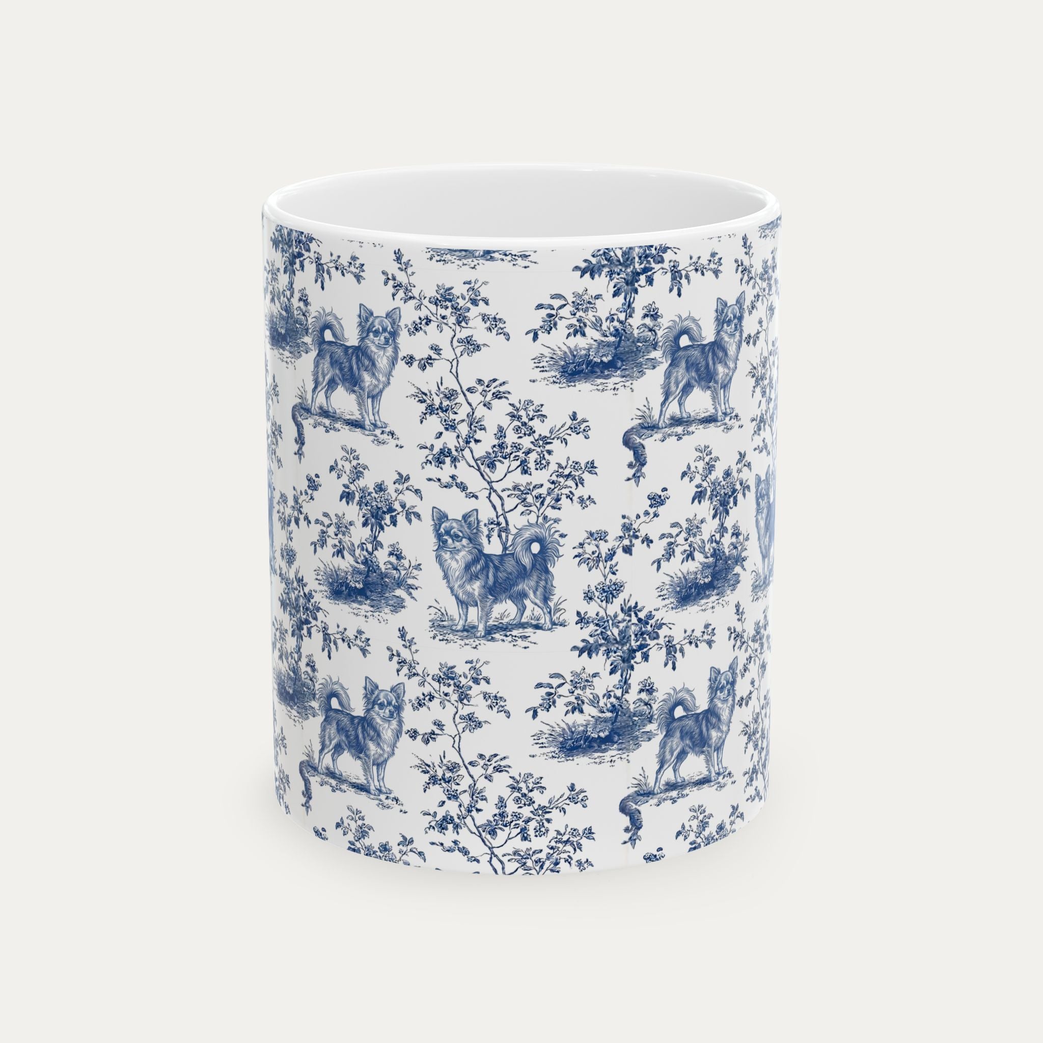 Chihuahua Longhaired Blue Toile Mug