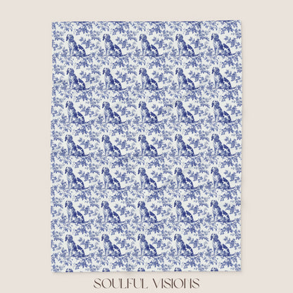 Bloodhound French Toile De Jouy Blanket
