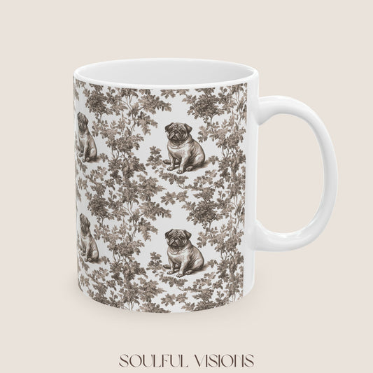 Pug Toile De Jouy Mug