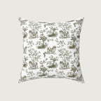 Pekingese Sage Green French Toile Pillow