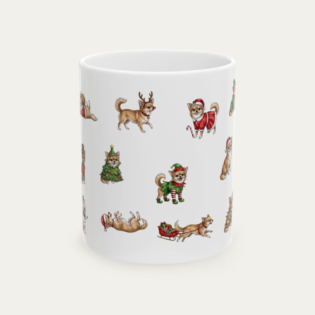 Chihuahua LH Fawn Christmas Mug