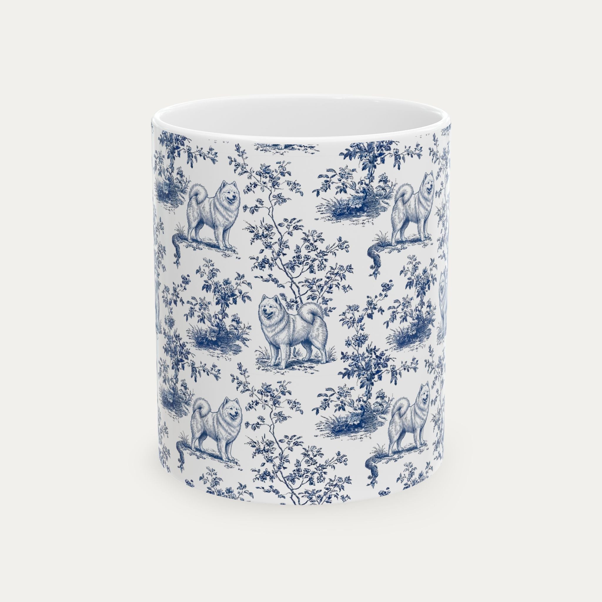 Samoyed Blue Toile Mug