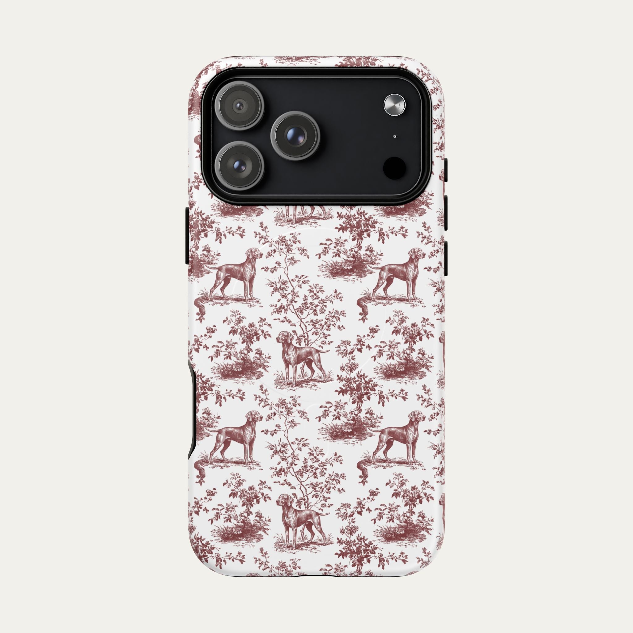 Weimaraner Burgundy Toile phone Case
