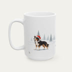 Custom Border Collie Tri Color  Christmas Santa Hat Mug