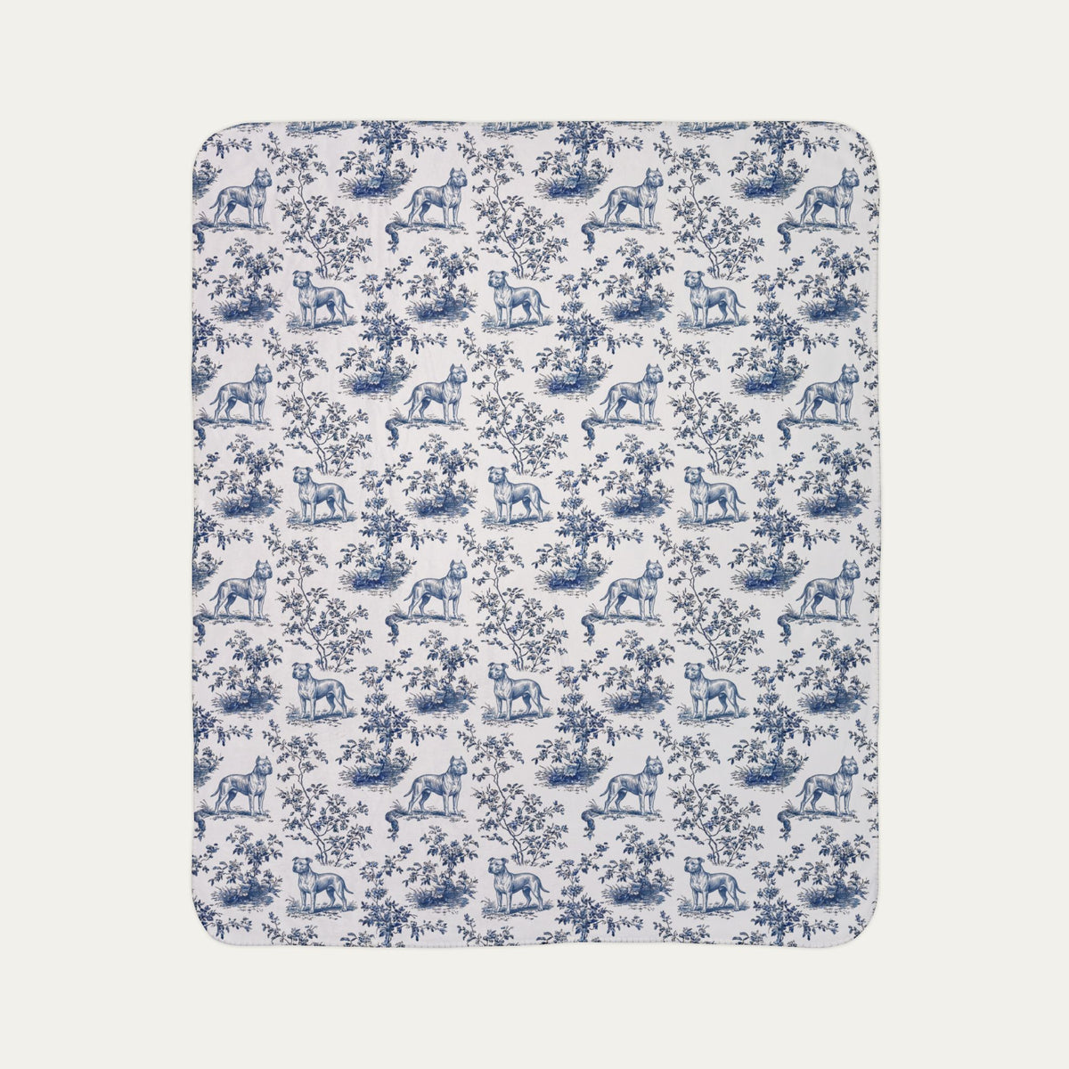 Pitbull Toile De Jouy Fleece Blanket