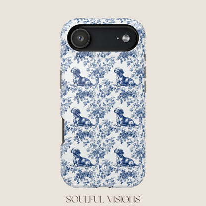 Dachshund Toile De Jouy Magnetic Phone Case