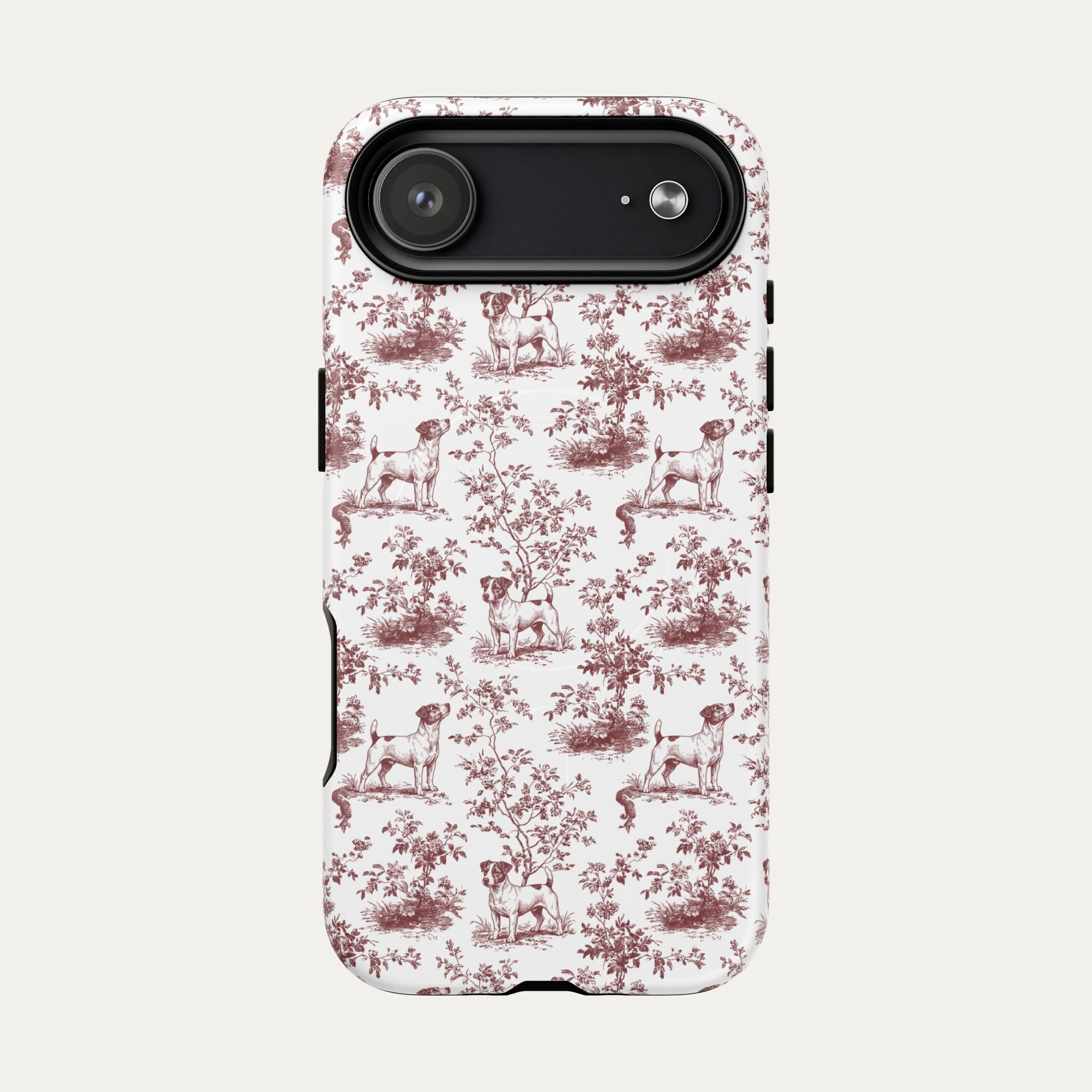 Jack Russell Terrier Burgundy Toile phone Case
