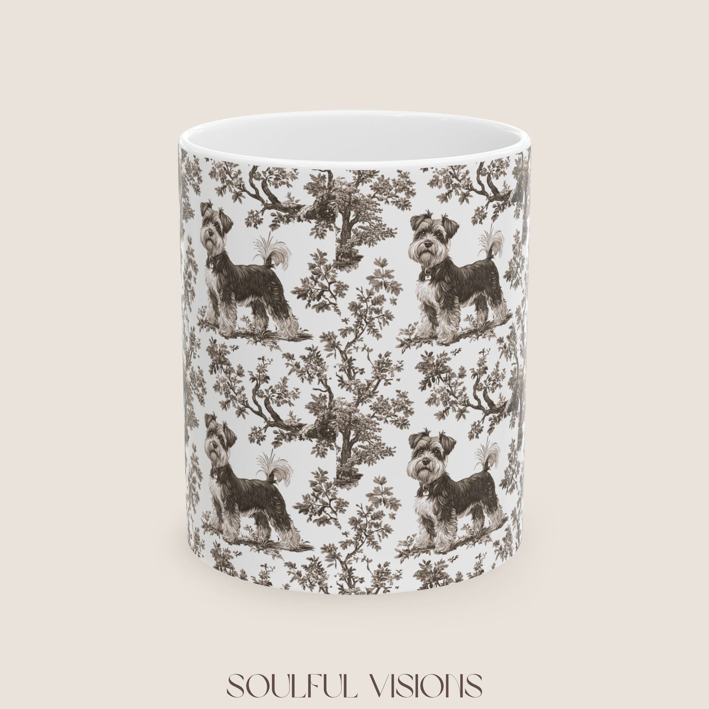 Miniature Schnauzer Toile de Jouy Mug