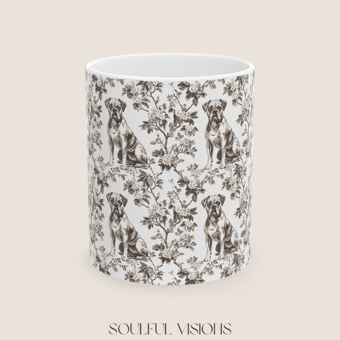 Boxer Toile de Jouy Mug