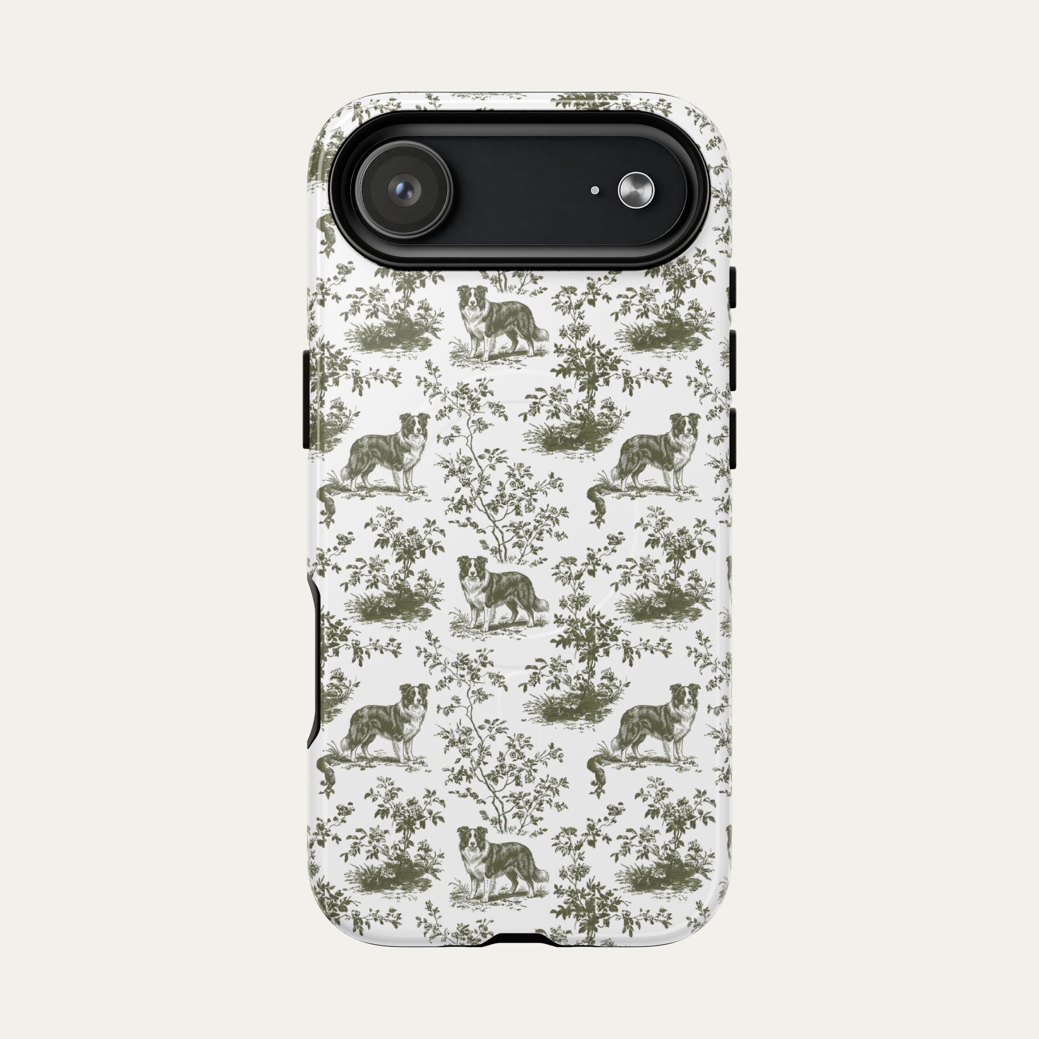 Border Collie Sage Green Toile phone Case