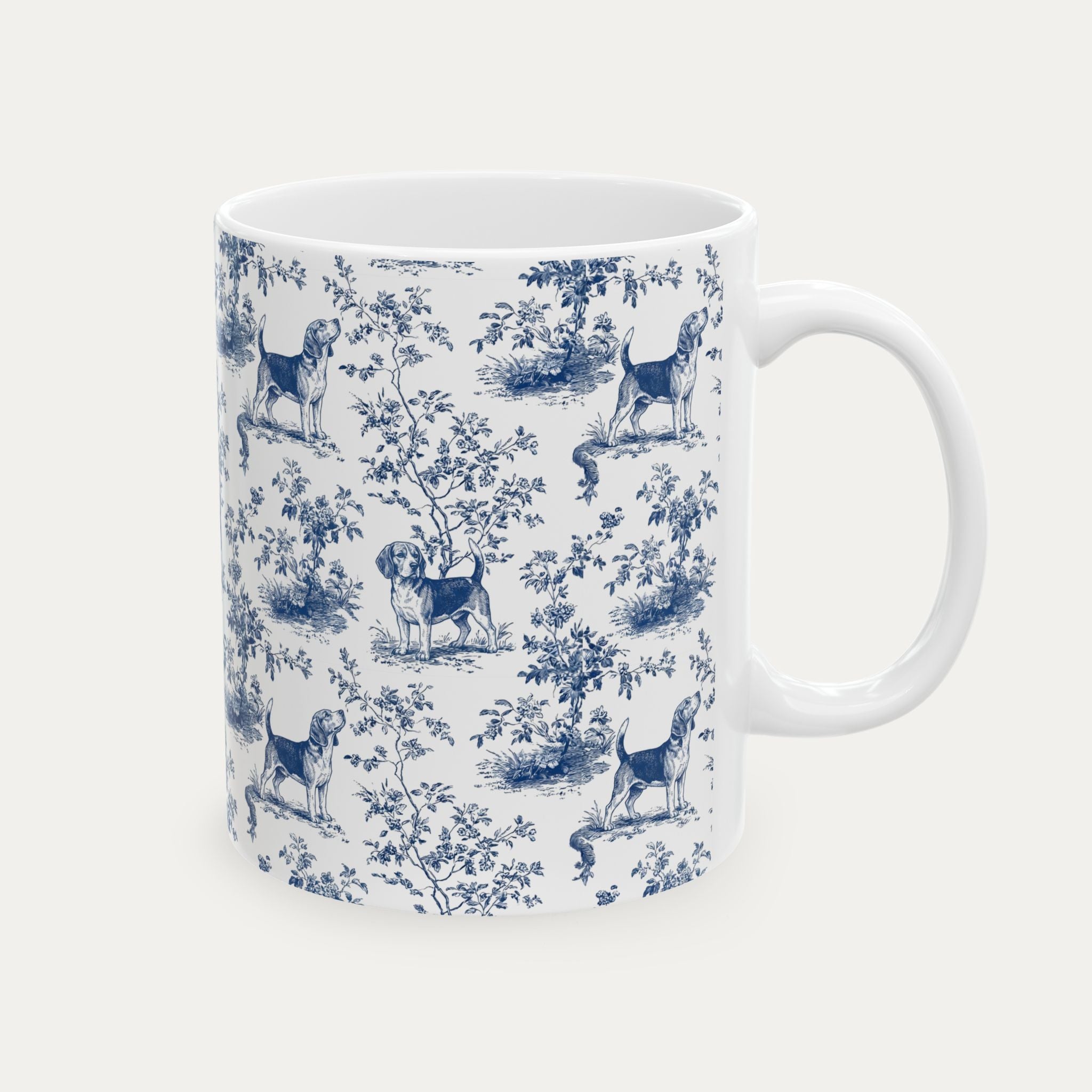 Beagle Blue Toile Mug