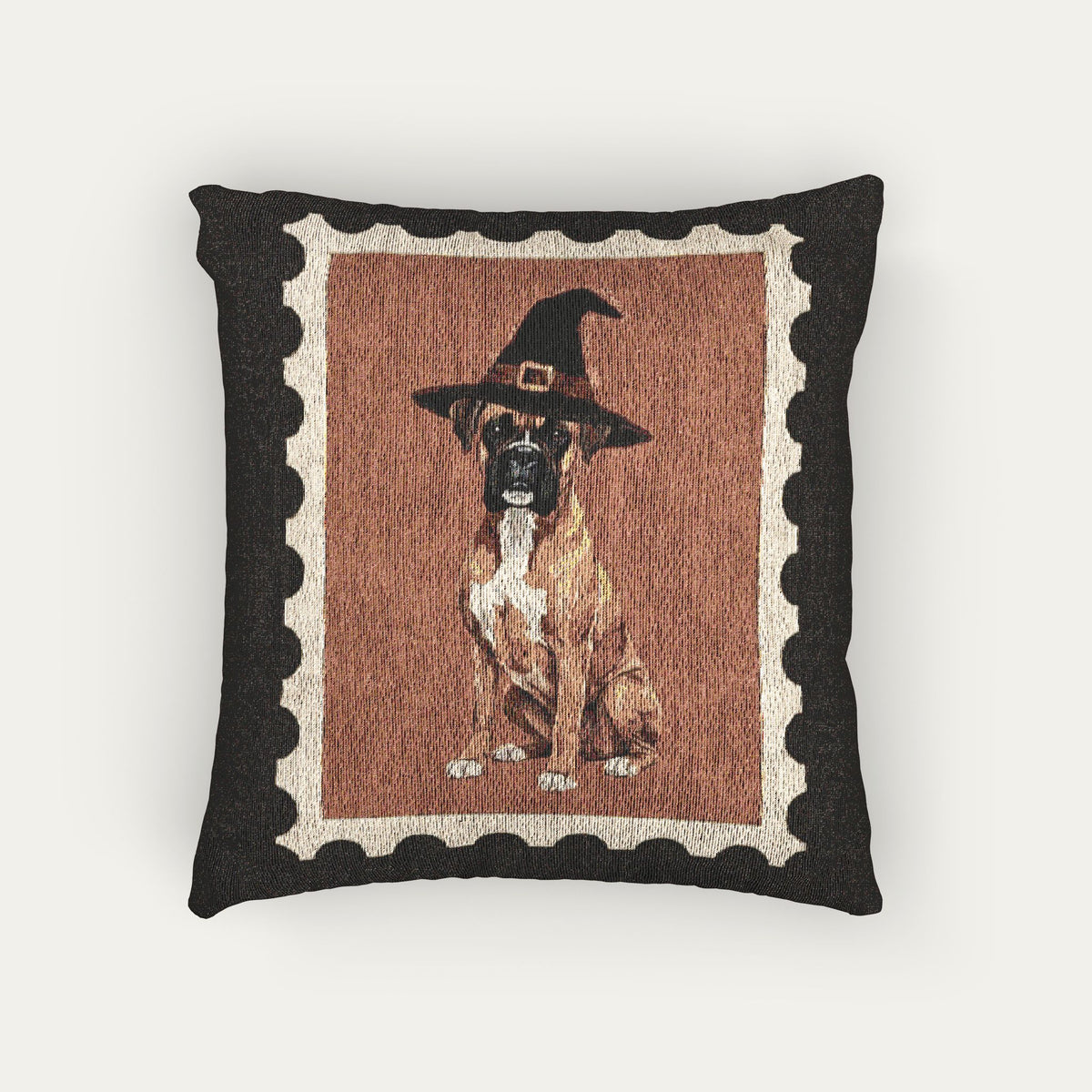 Boxer Halloween Woven Pillow