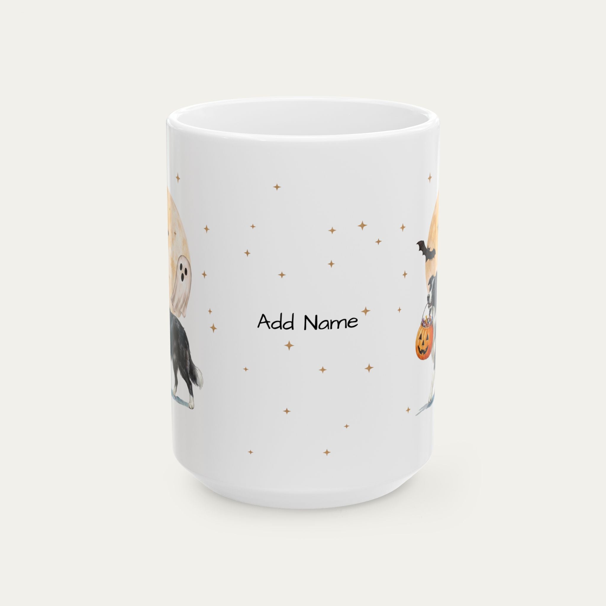 Custom Border Collie Halloween mug